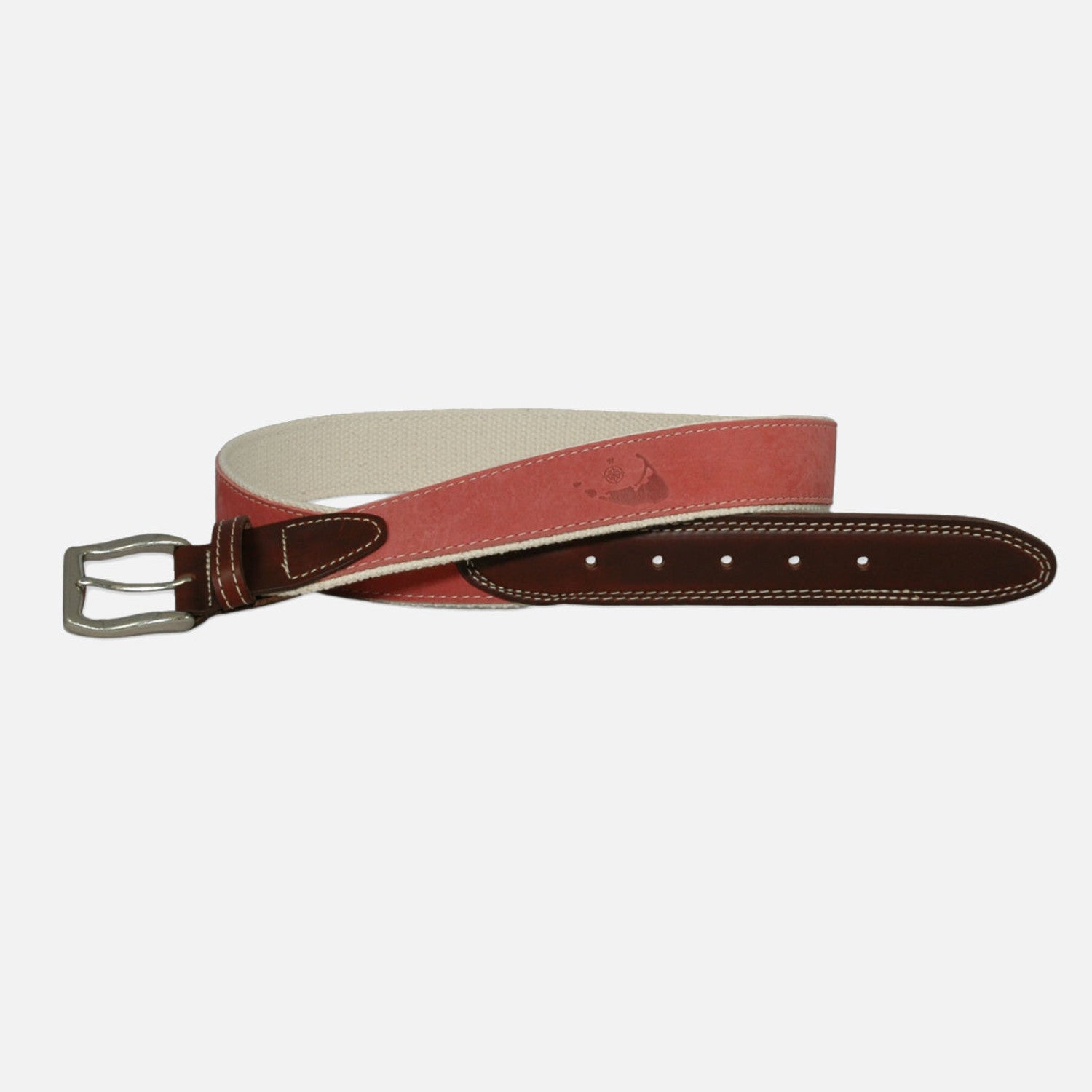 salmon leather belt