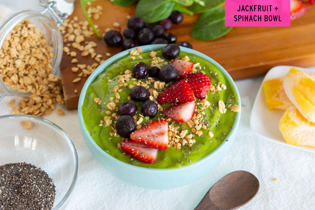 Pitaya Jackfruit Spinach Smoothie Bowl