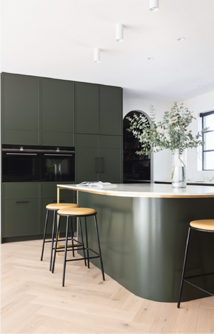 Vegetarian 0430 makes a bold statement in a kitchen. Read Inspiring Colour from Harris Paints and BH Paints in the Caribbean.