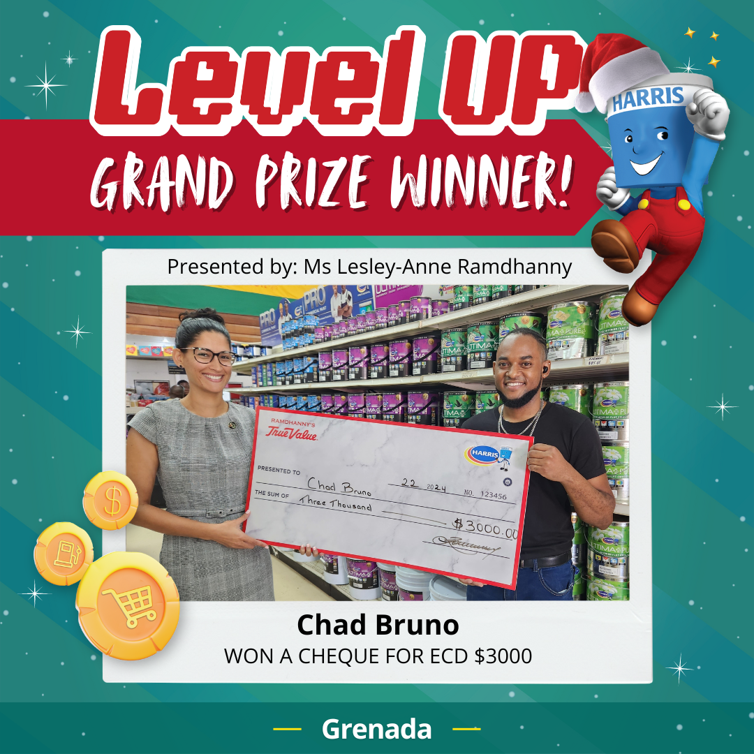Harris Paints Grenada Grand Prize Winner for the Level Up Christmas Paint Promotion