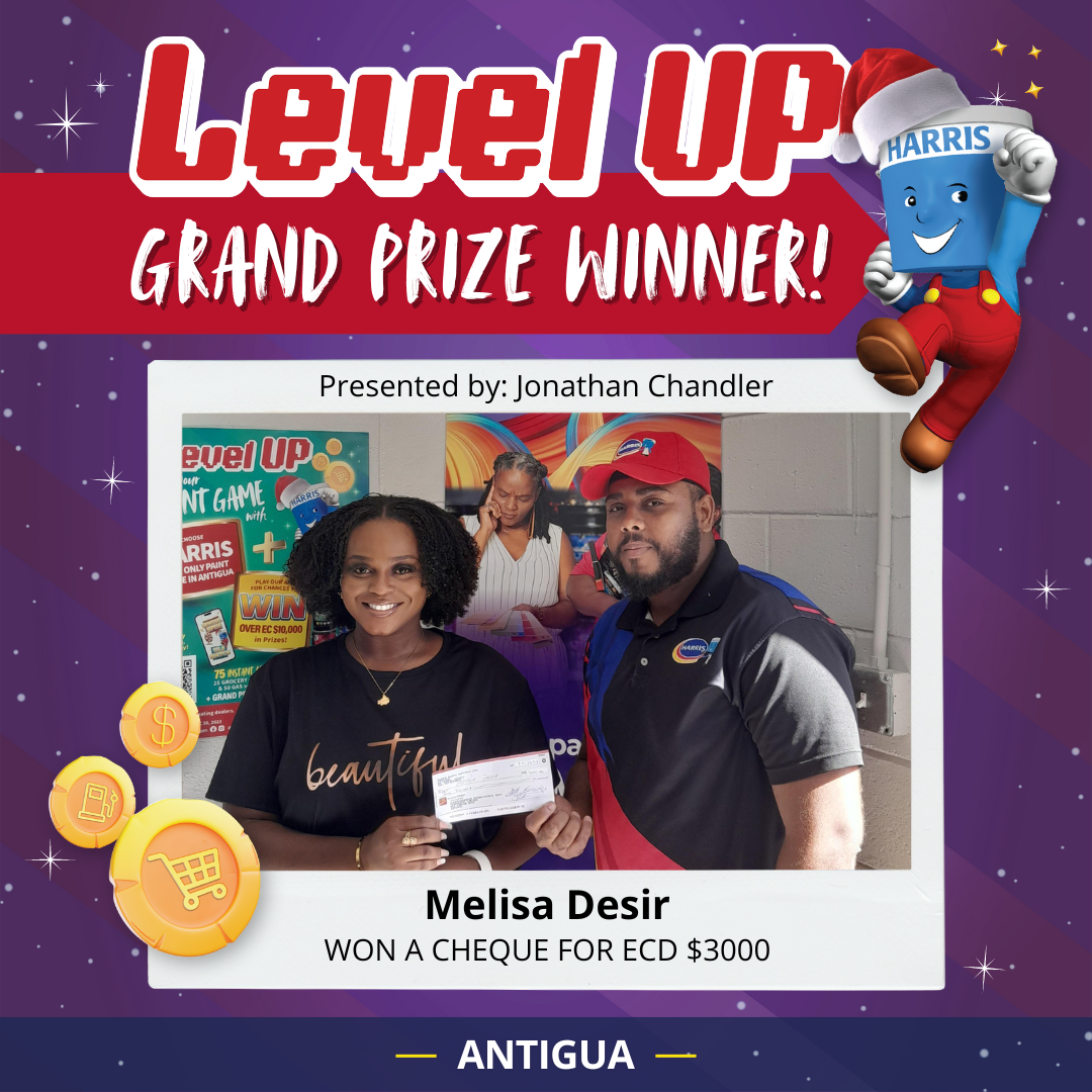 Harris Paints Antigua Grand Prize Winner for the Level Up Christmas Paint Promotion