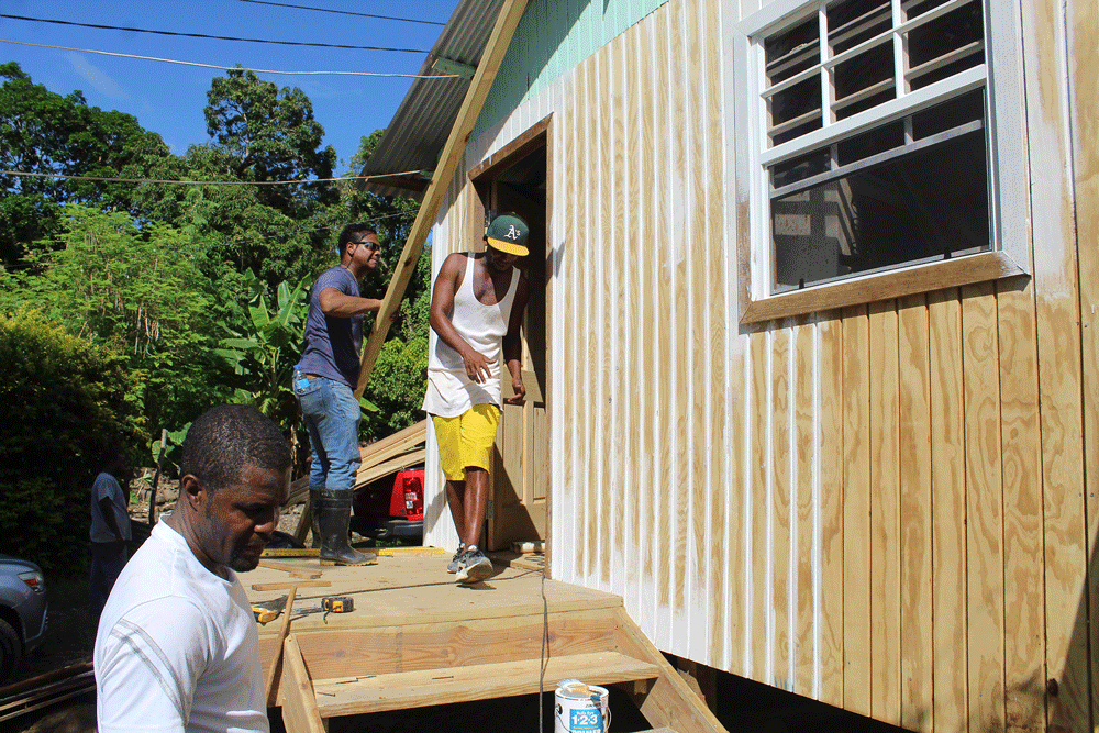 Exterior of Michael Anthony's home being renovated in St Lucia.