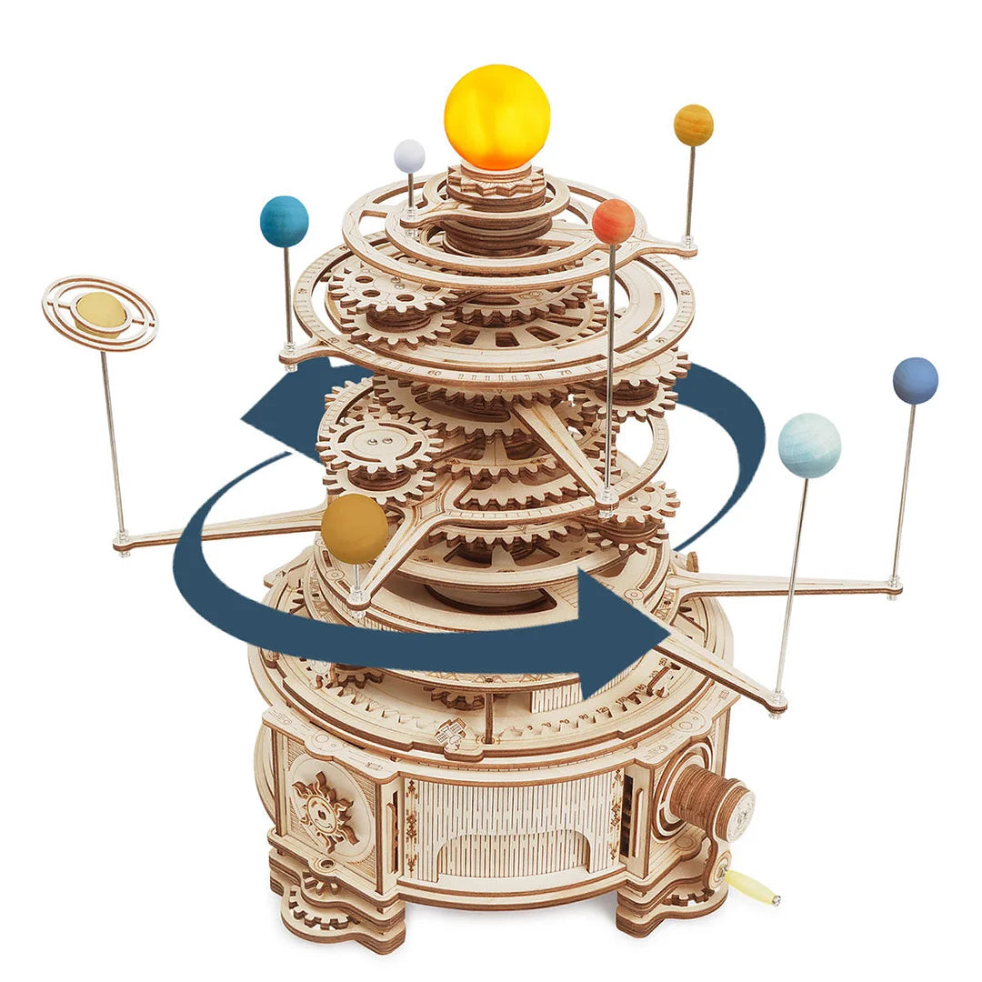 Robotime 3D Wooden Puzzle Mechanical Orrery Solar System