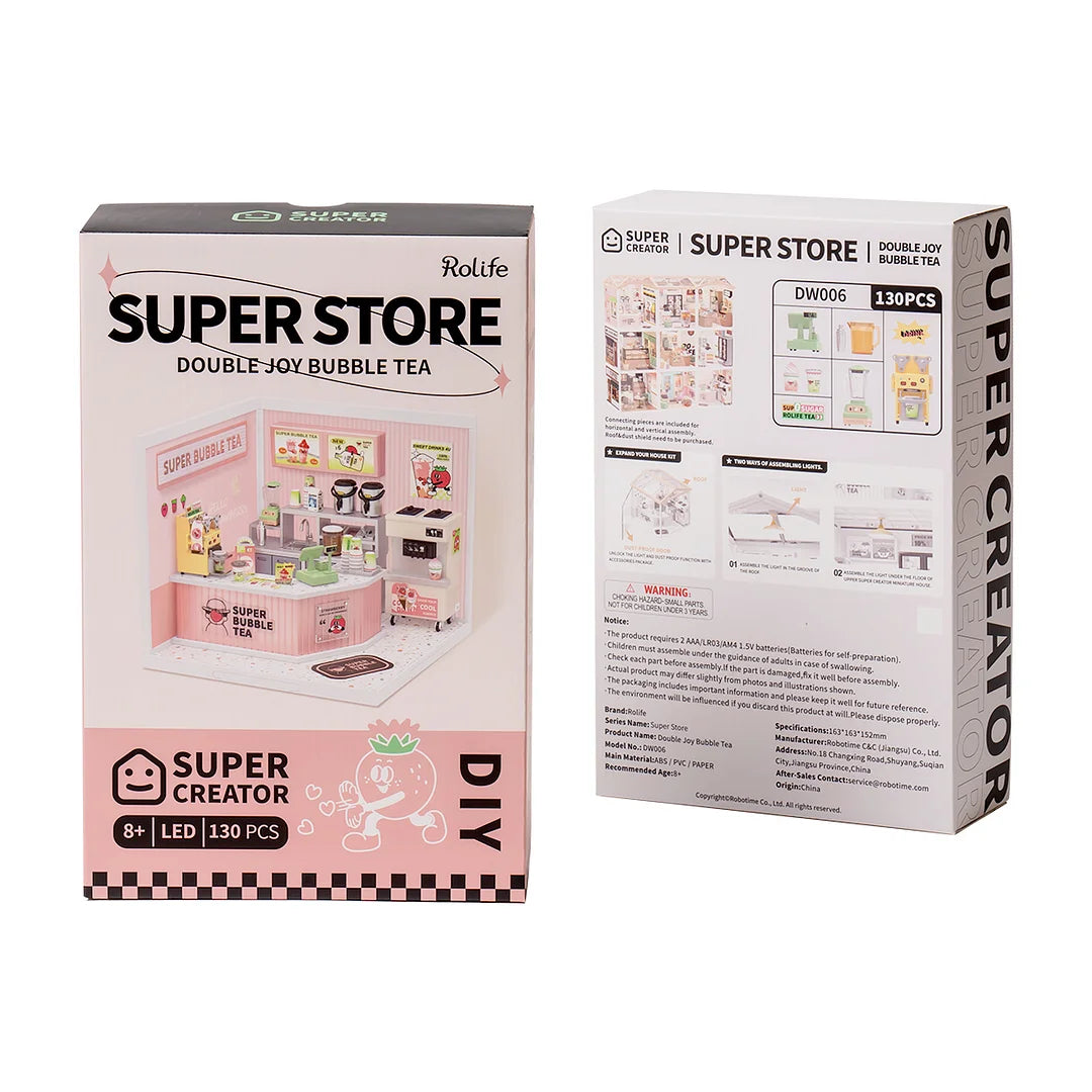 Robotime Rolife Super Store Double Joy Bubble Tea