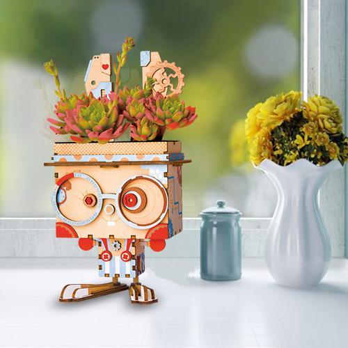 Robotime DIY Cartoon Wooden Plant Pot (Bunny)