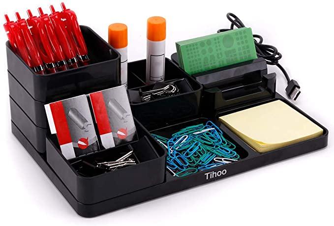 Office Desk Organizer with 3 USB Ports