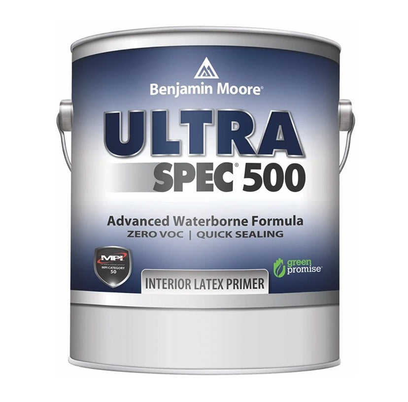 Gallon of Benjamin Moore Ultra Spec Primer, available at John Boyle Decorating Centers in CT.