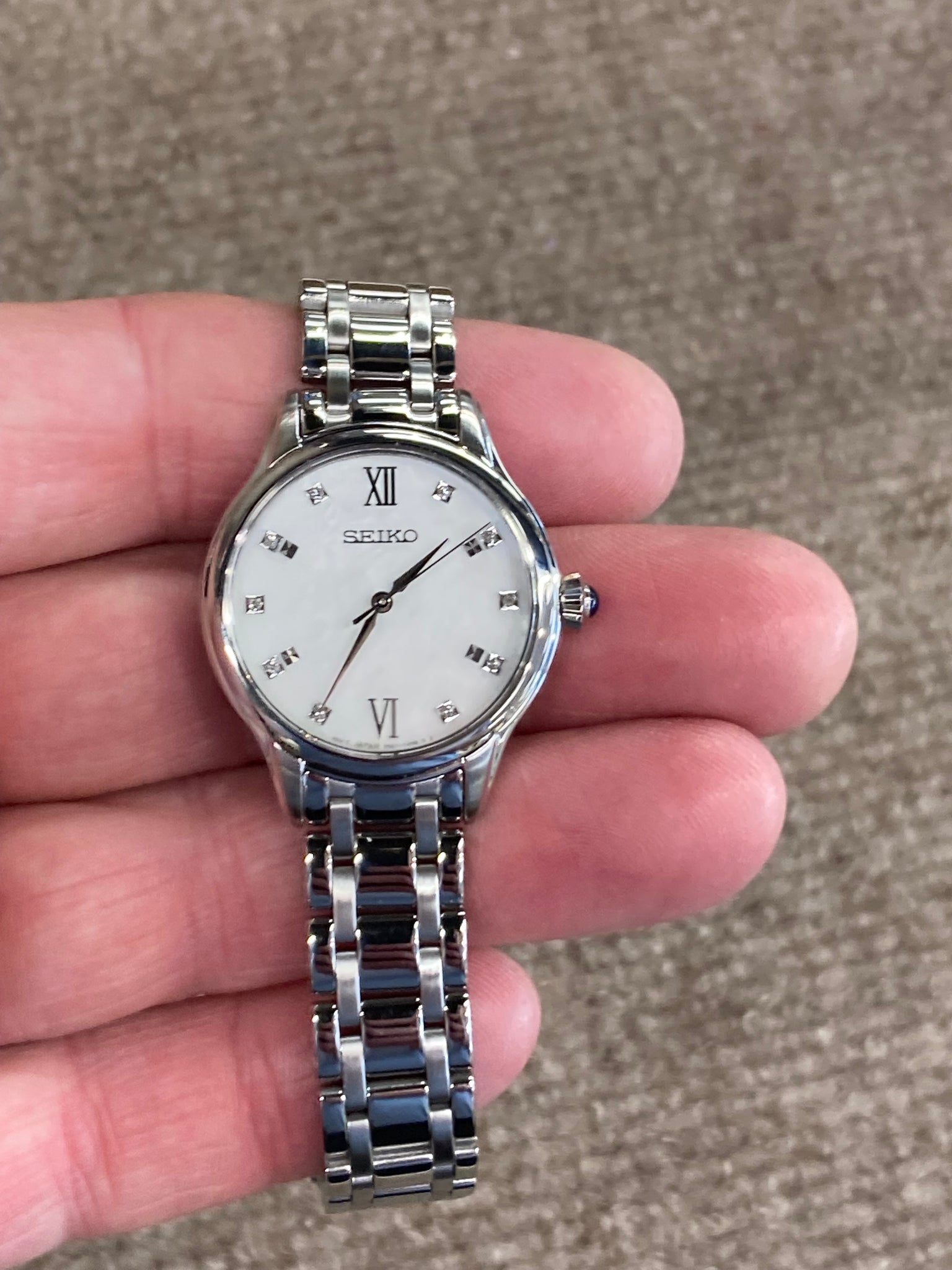 Seiko Women's Diamond Mother Of Pearl Watch – DeGrandpre Jewelers