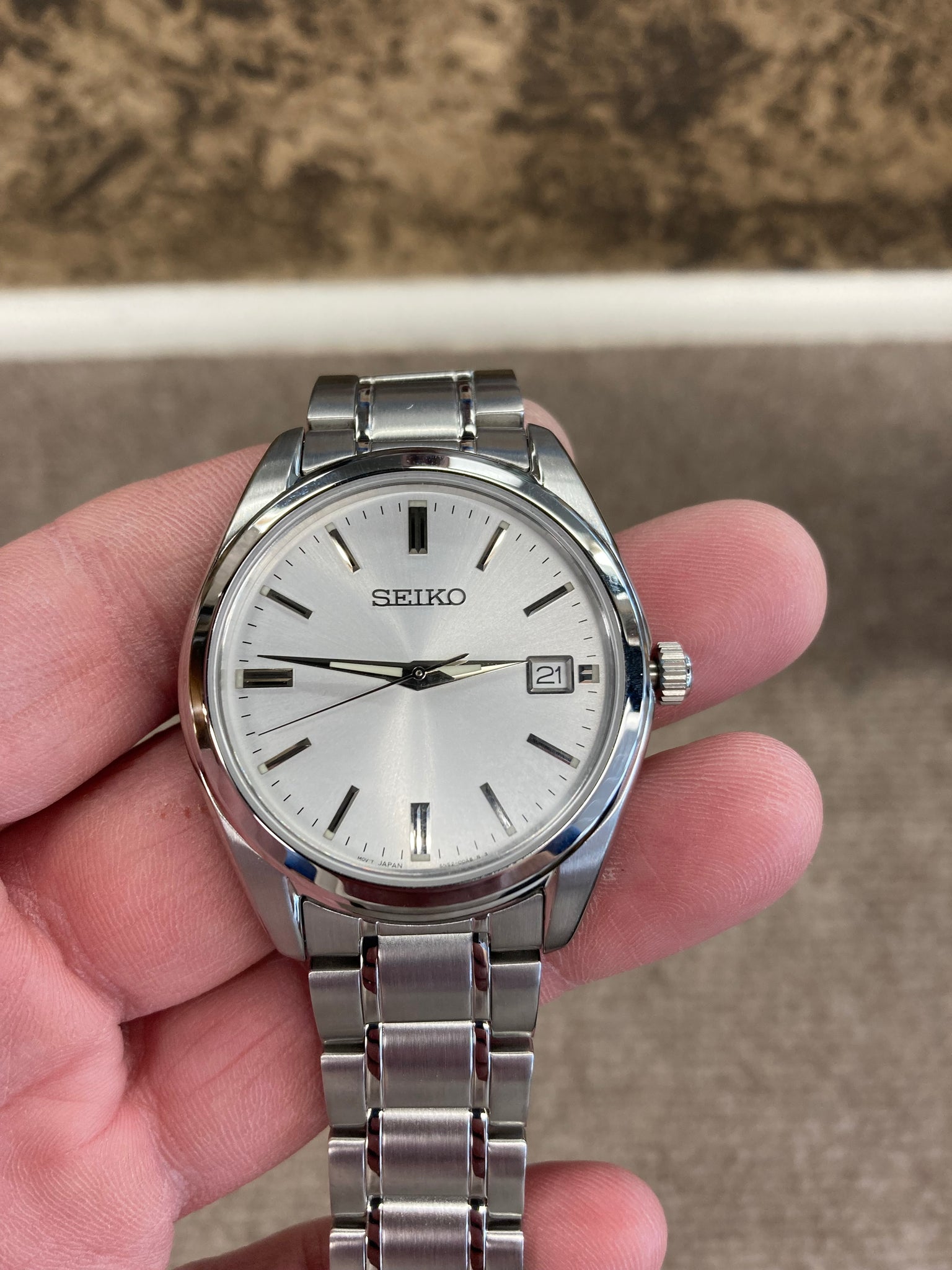 Seiko Silver Tone Stainless Steel Watch With Date – DeGrandpre Jewelers