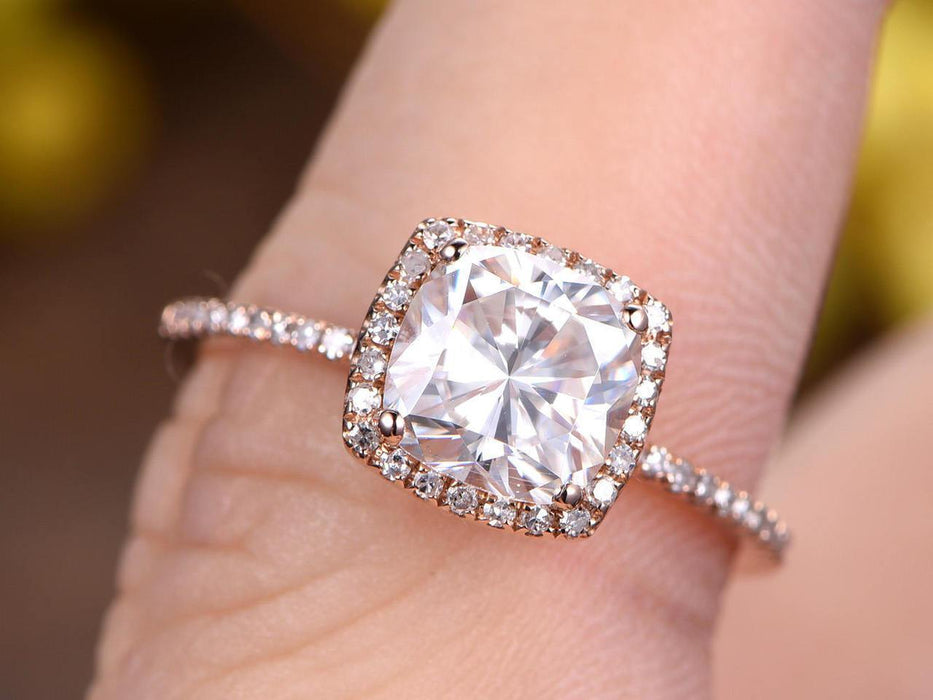 1.5 Carat Cushion Cut Moissanite and 