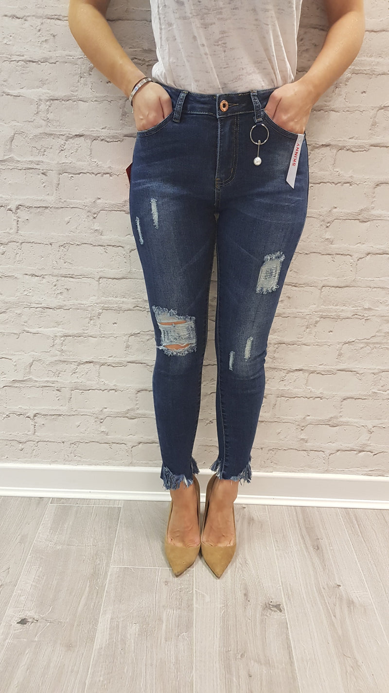 ripped ankle grazer jeans