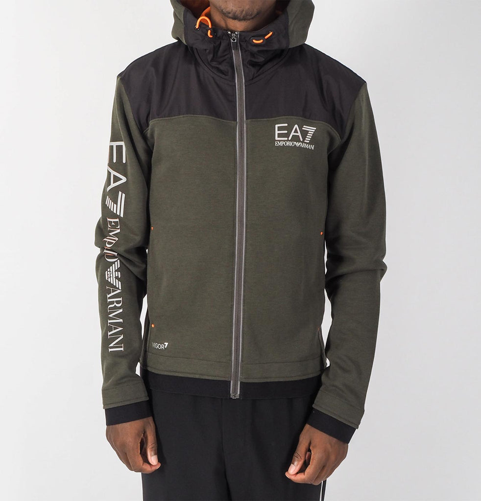 ea7 green hoodie