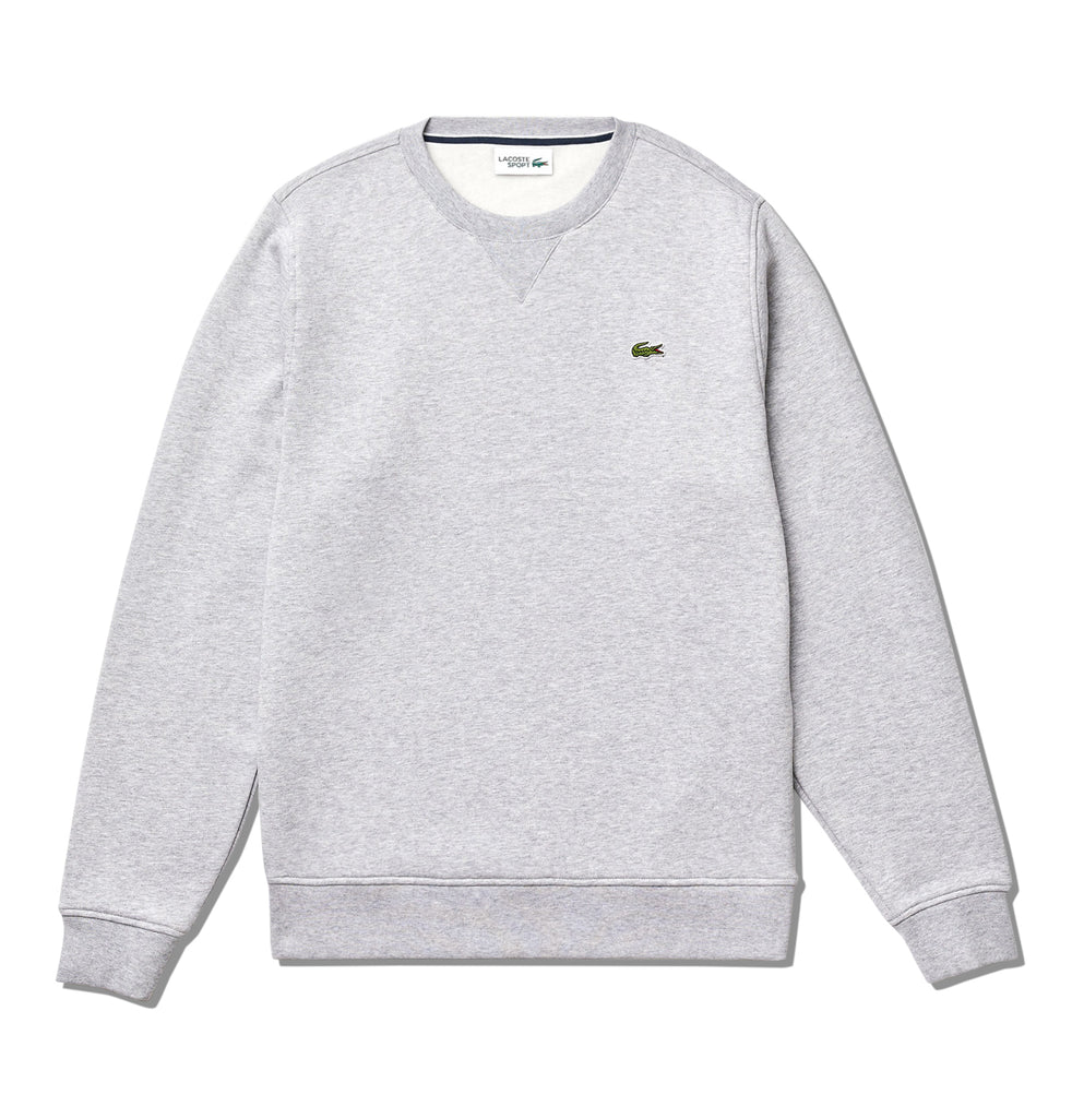 men's lacoste sport crew neck sweatshirt in solid fleece