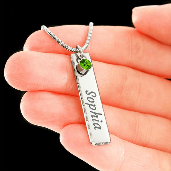 august birthstone necklace for daughter from dad you are braver than you believe peridot birthstone name necklace for daughter