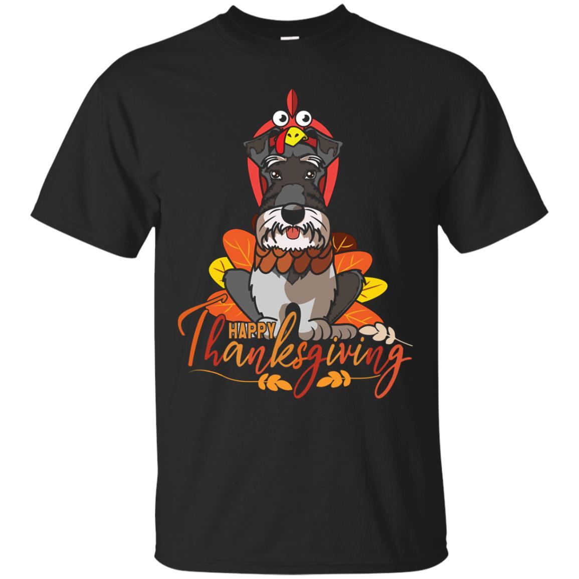 Happy Thanksgiving Miniature Schnauzer Turkey T Shirt