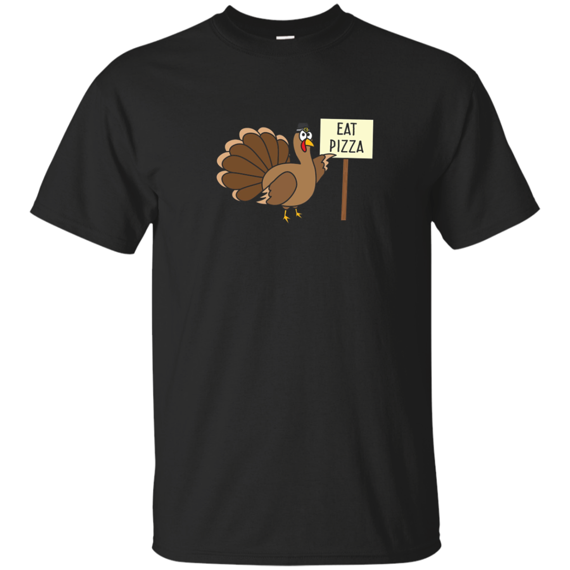  Turkey Eat Pizza Funny Thanksgiving T-shirt Adult Day