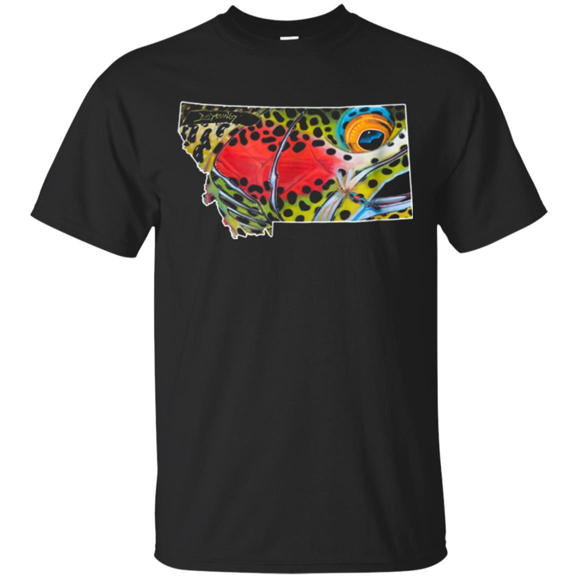 Montana Rainbow Trout T-shirt Derek De Fishing Gift Jaq T-shirt