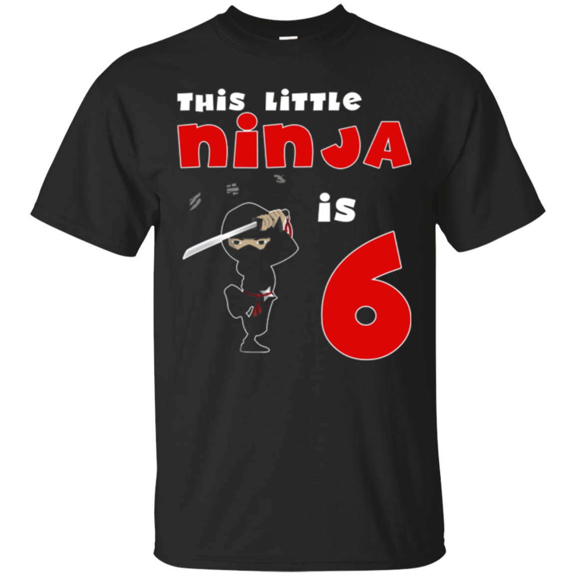 6th Birthday Shirt, Martial Art Ninja Birthday T-shirt