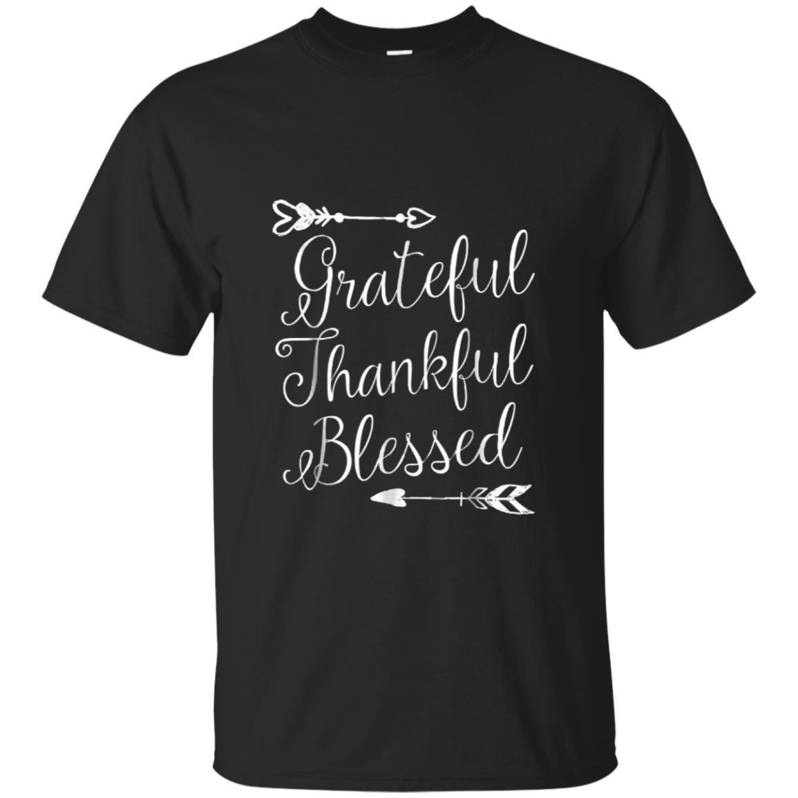 Grateful Thankful Blessed Cute Thanksgiving T Shirt