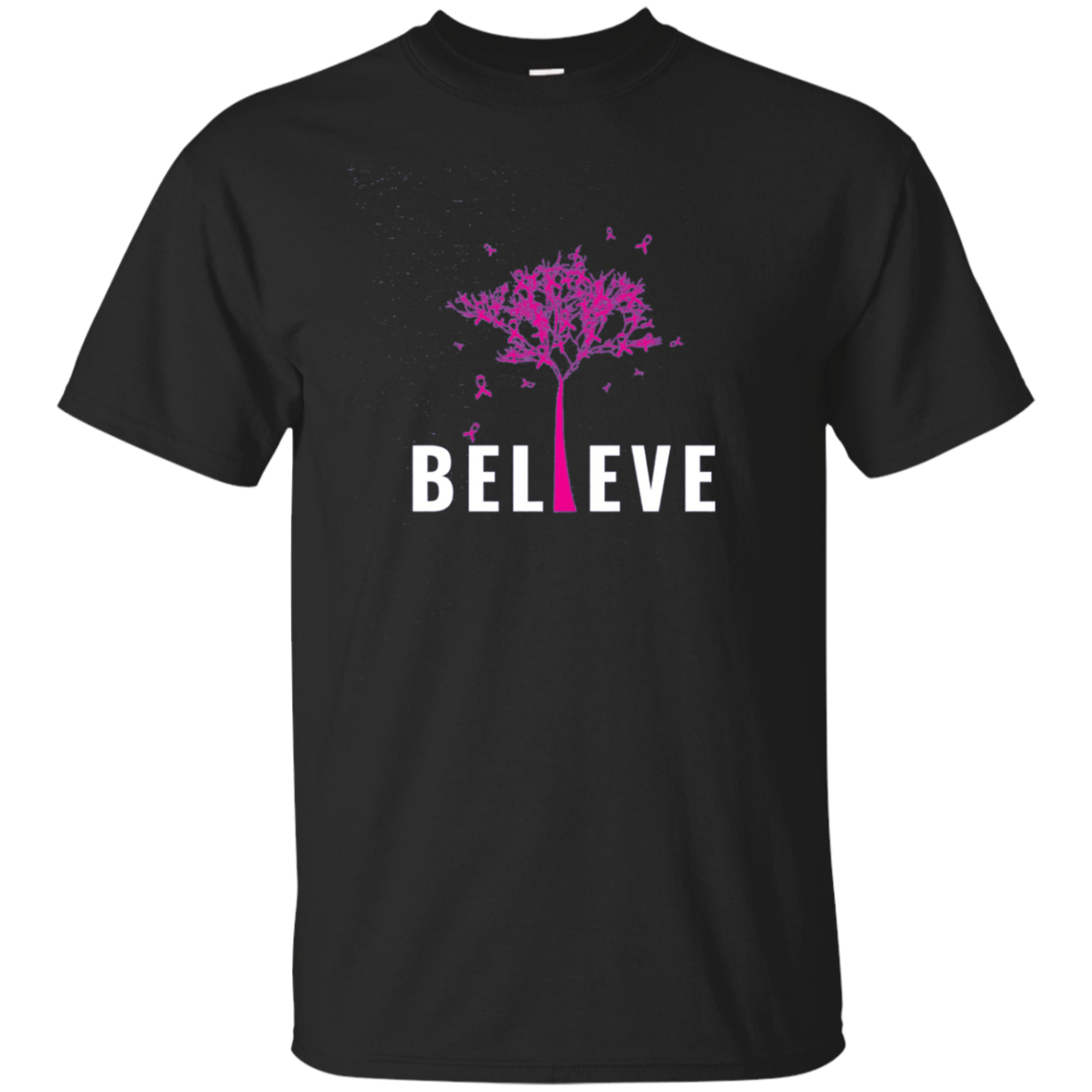 Believe National Breast Cancer Awareness T-shirt Hope Fight