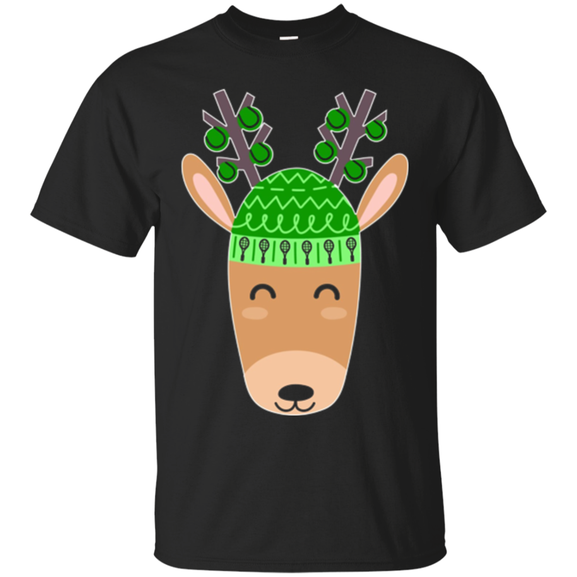 Cool Christmas Reindeer T-shirt - Tennis Shirt For Xmas