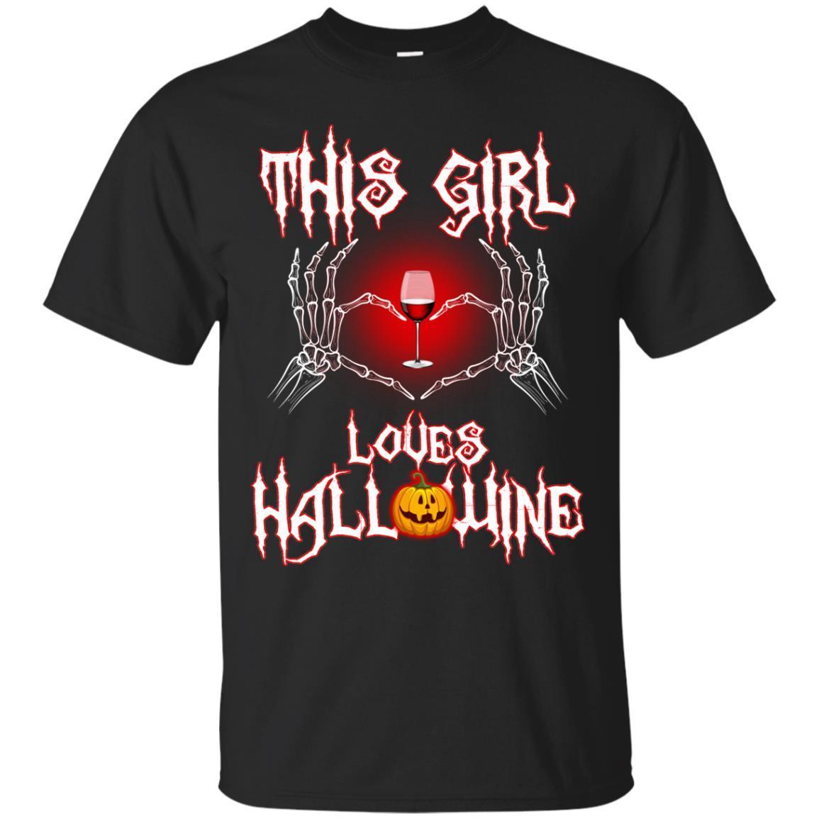 This Girl Loves Hallowine Wine Halloween Shirt