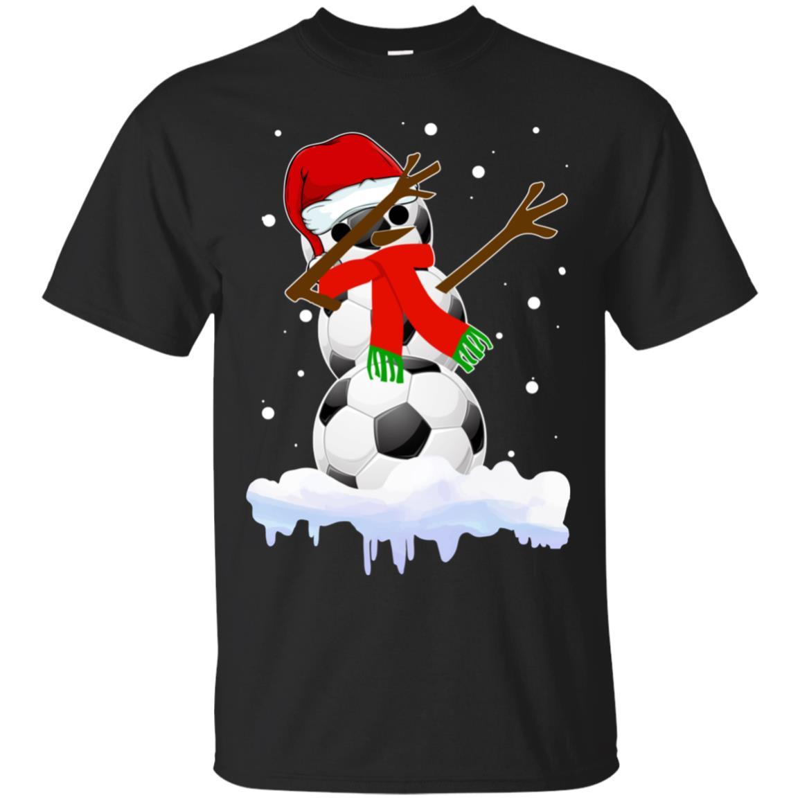 Snowman Soccer Dabbing Scarf Christmas Tshirt