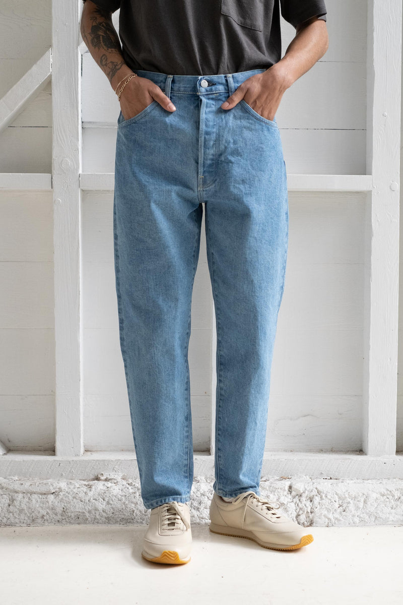 Hatski | REGULAR TAPERED DENIM PANT IN ICE BLUE – RELIQUARY