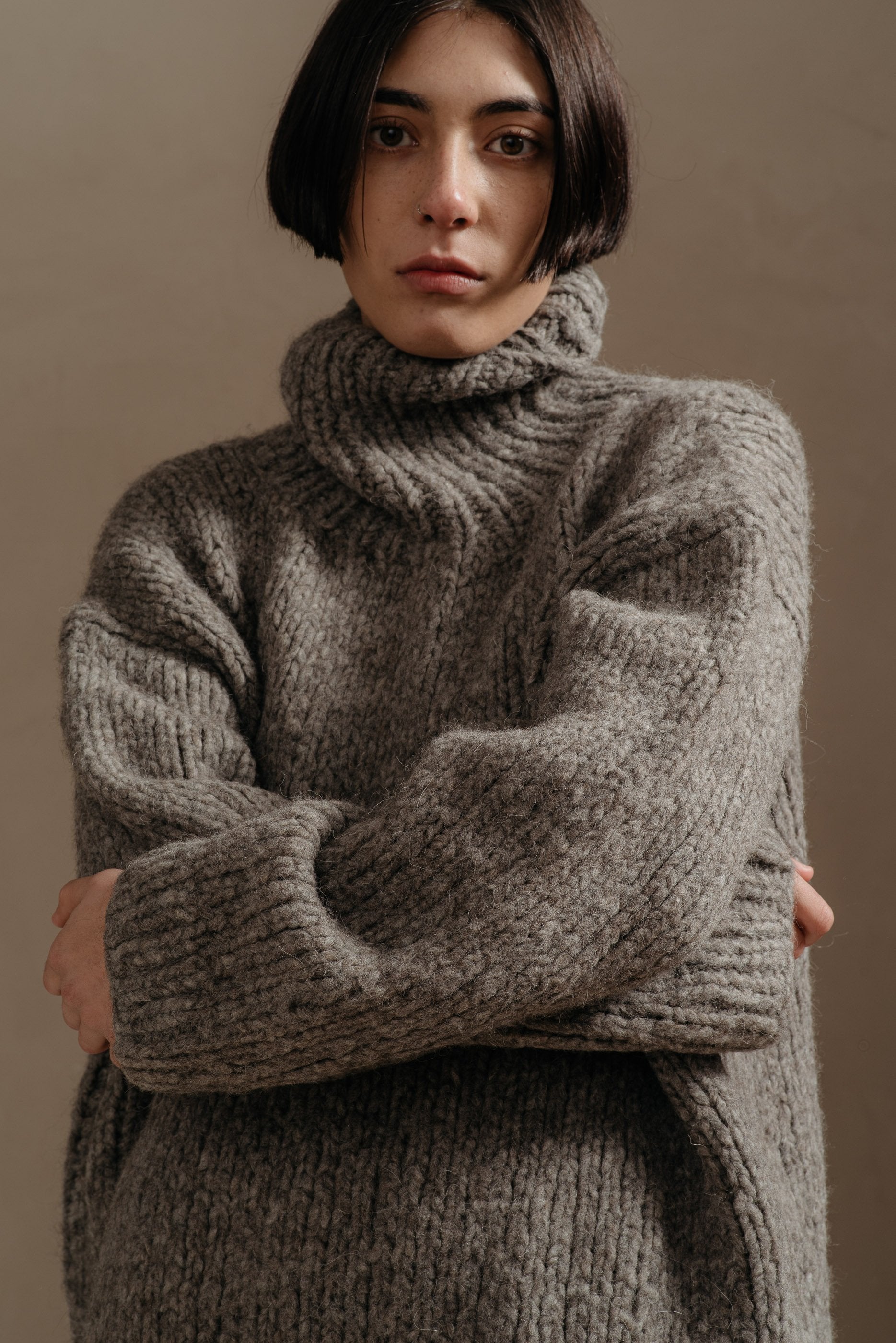 Hinted on Hintme: GREY HANDKNIT ALPACA TURTLENECK