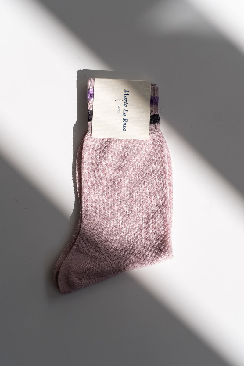 COTTON WAFFLE SOCKS IN PINK