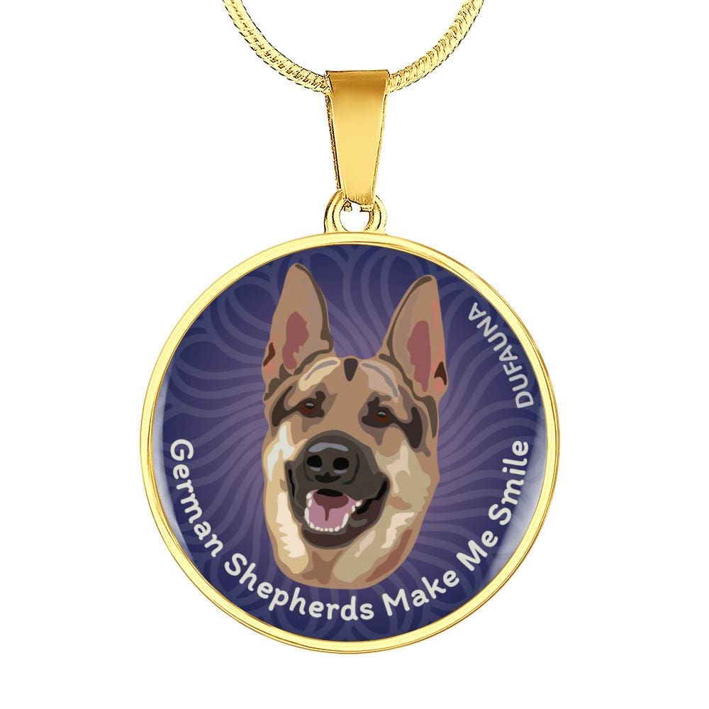 Gold German Shepherd Dog Pendant