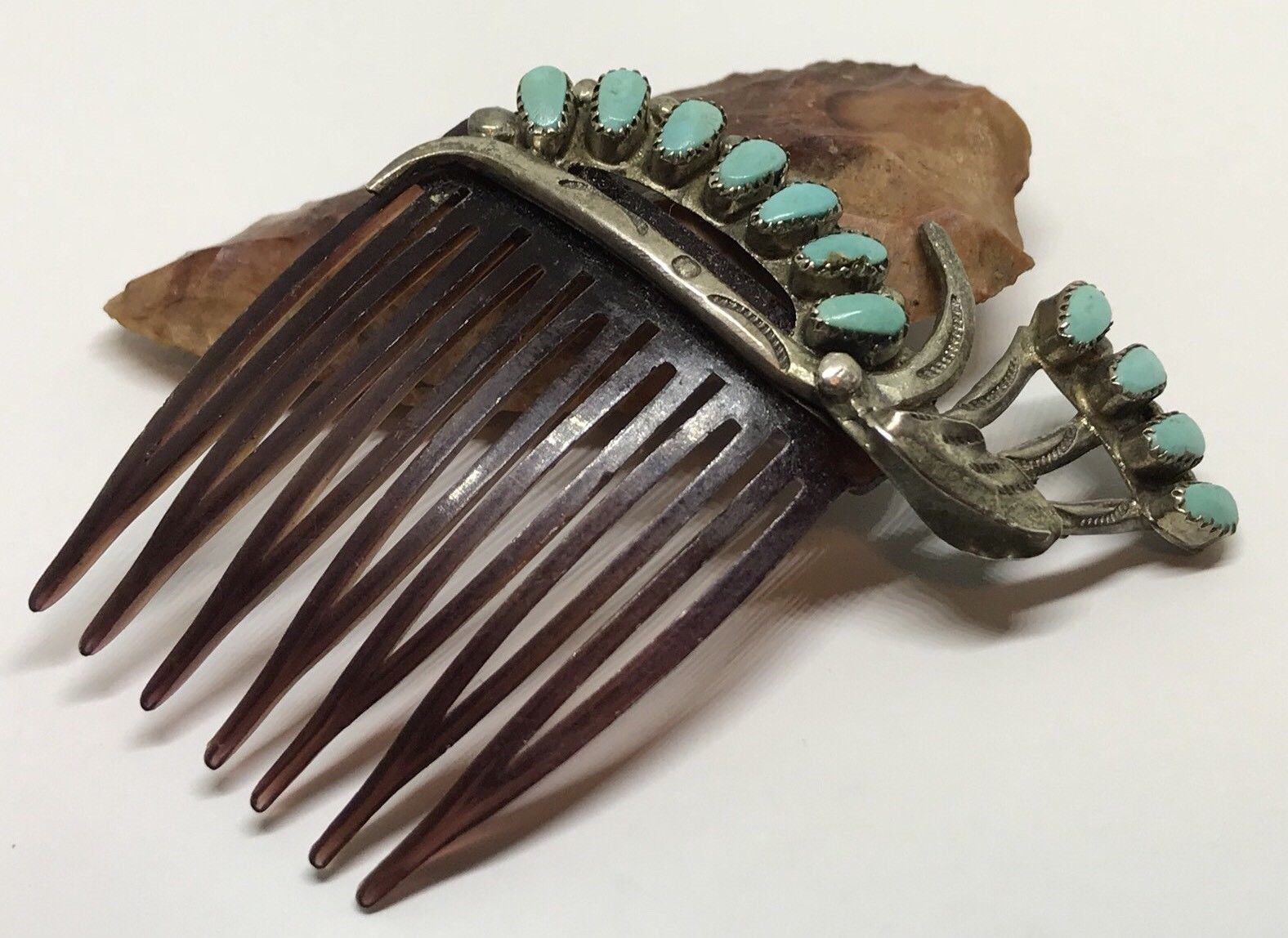 turquoise hair comb