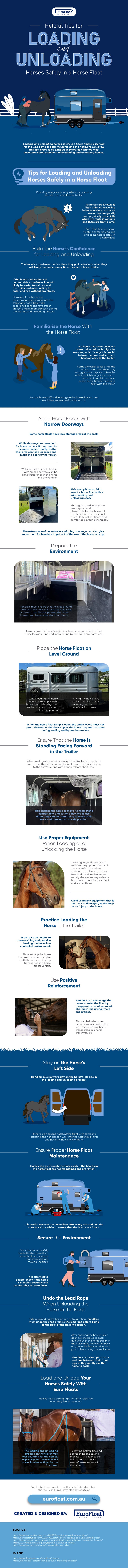 Helpful Tips for Loading and Unloading Horses Safely in a Horse Float infographic