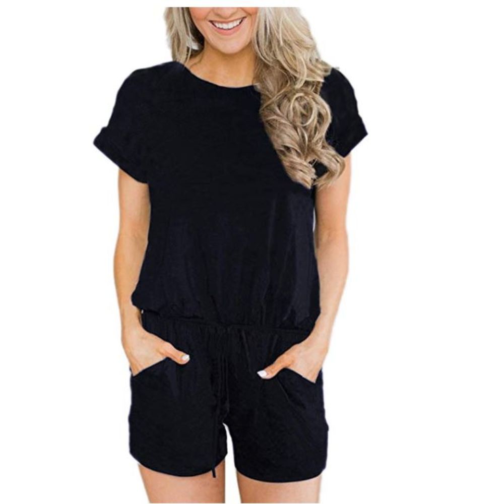 black pants romper with pockets