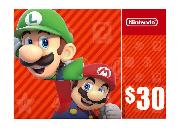 nintendo gift card $30