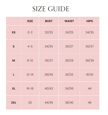 Size Guide – OWN YOUR ELEGANCE