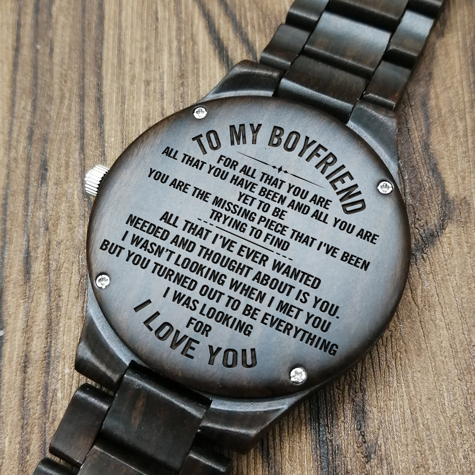 engraved wooden watches for boyfriend