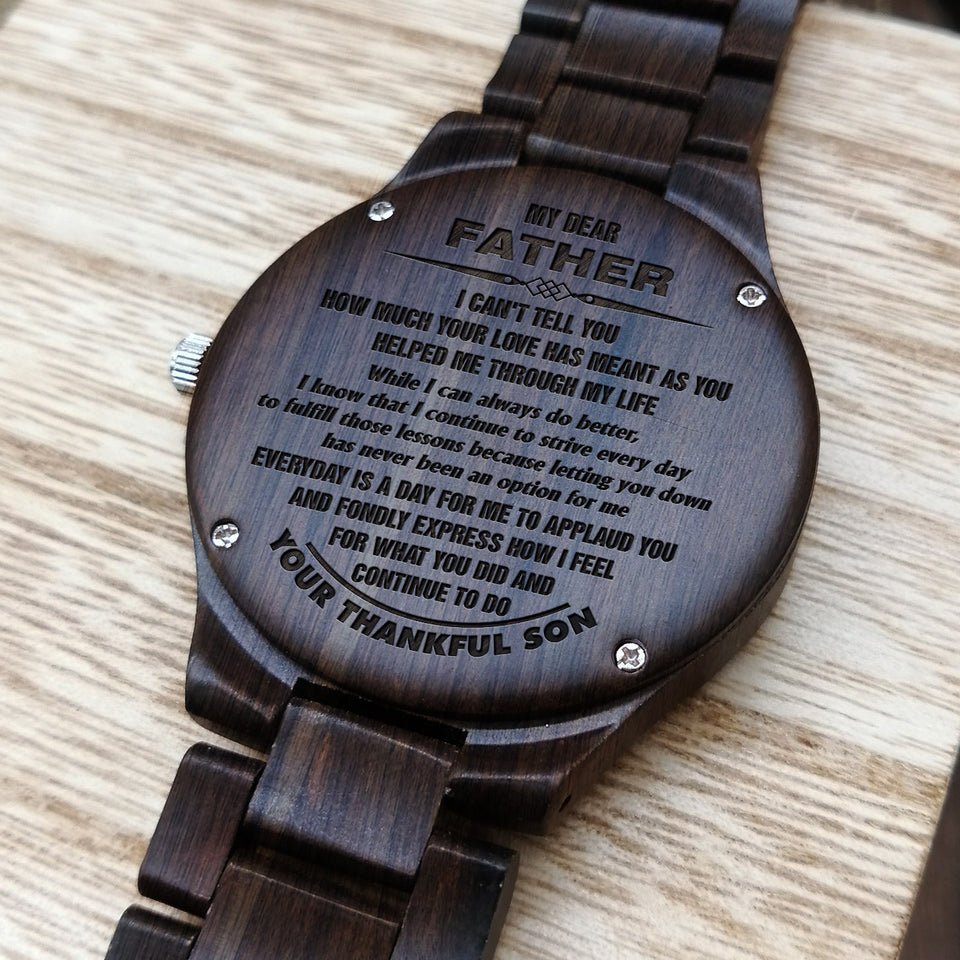 to dad from son wood watch