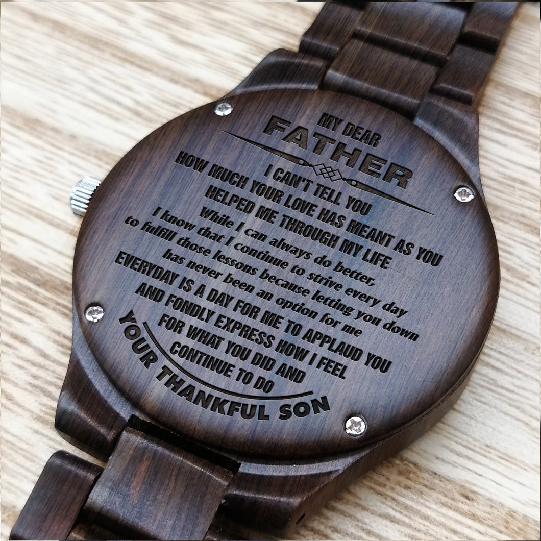 From Son To Dad Engraved Wooden Watch 