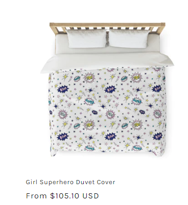 Girl superhero duvet bedding