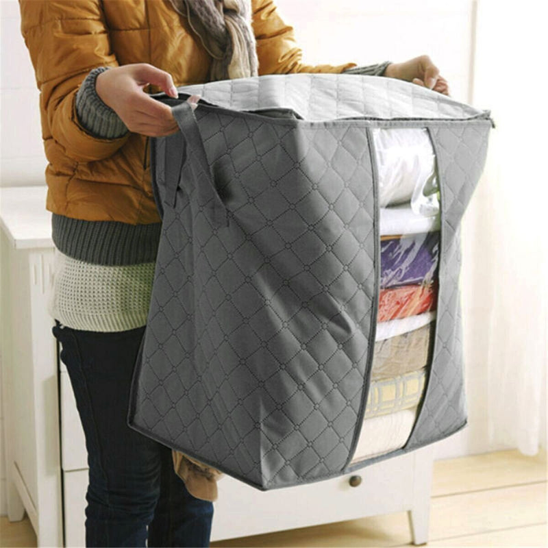 62l folding bamboo charcoal clothes storage bag