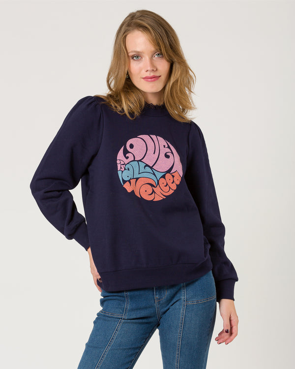 Sudadera de Naf Naf Azul Marino Soul Train Para Mujer