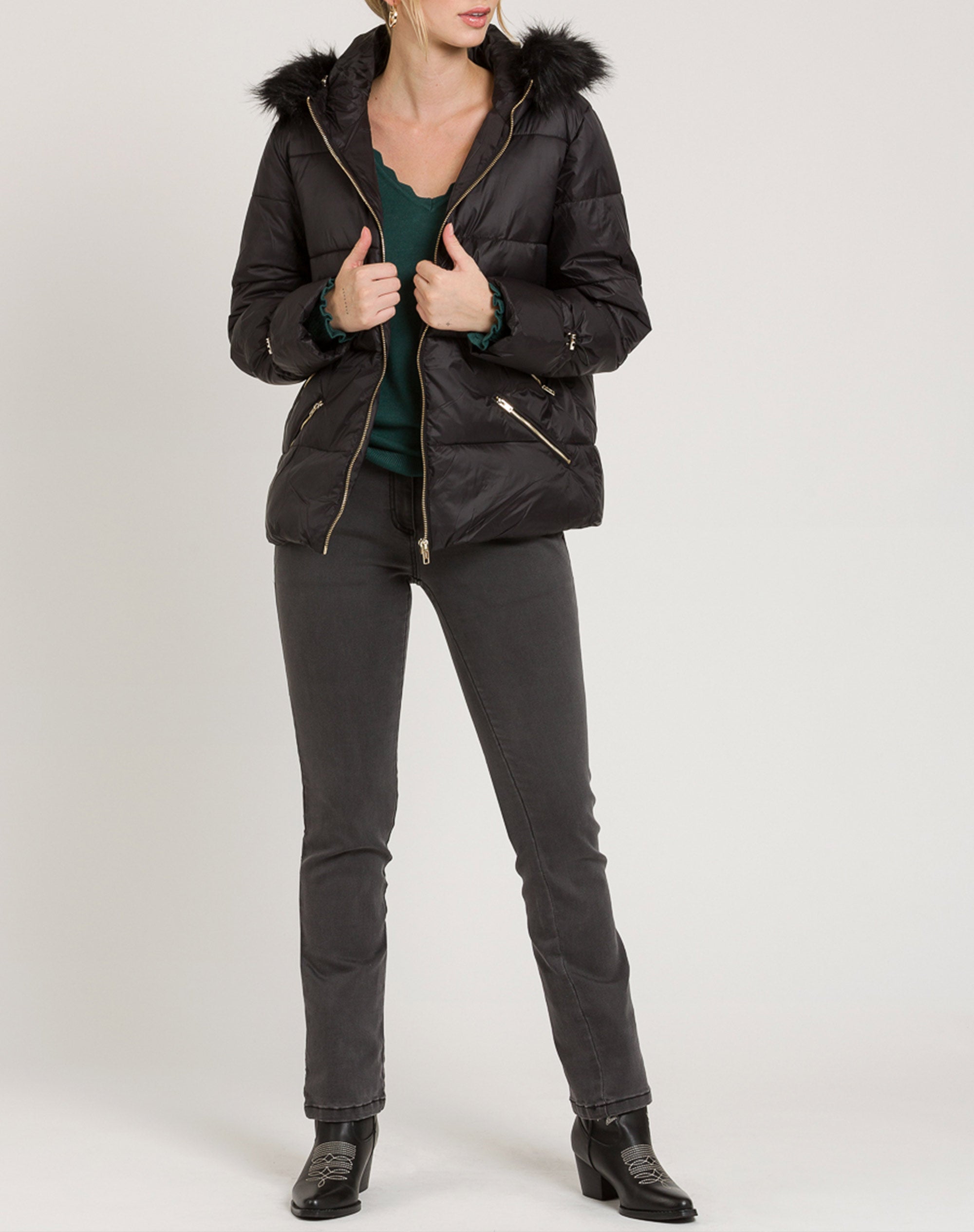 Chaqueta Superdry Everest Faux Fur negro mujer