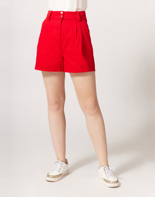 Prever cadena No complicado Short con pinzas Color Rojo | Shorts Mujer | NafNaf España