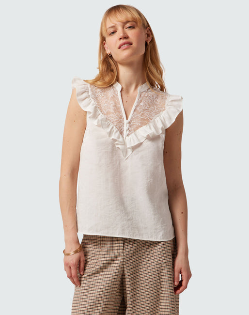 puntillas Color Crudo | Camisas Mujer | NafNaf España