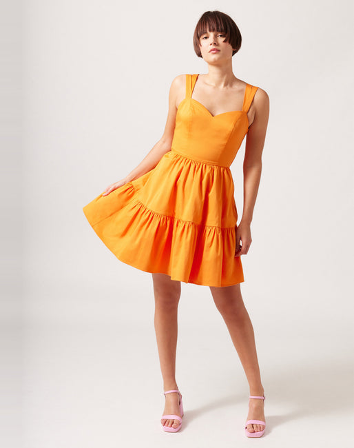 lazo y tirantes Color Naranja | Vestidos Mujer | España
