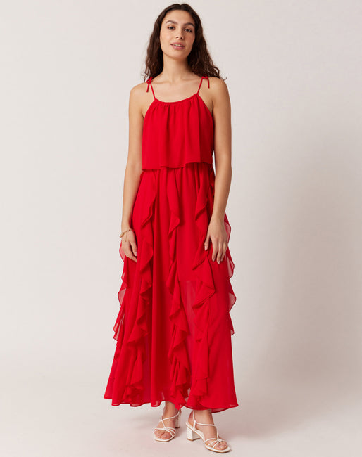 Vestido largo tirantes Color Rojo | Vestidos Mujer | España