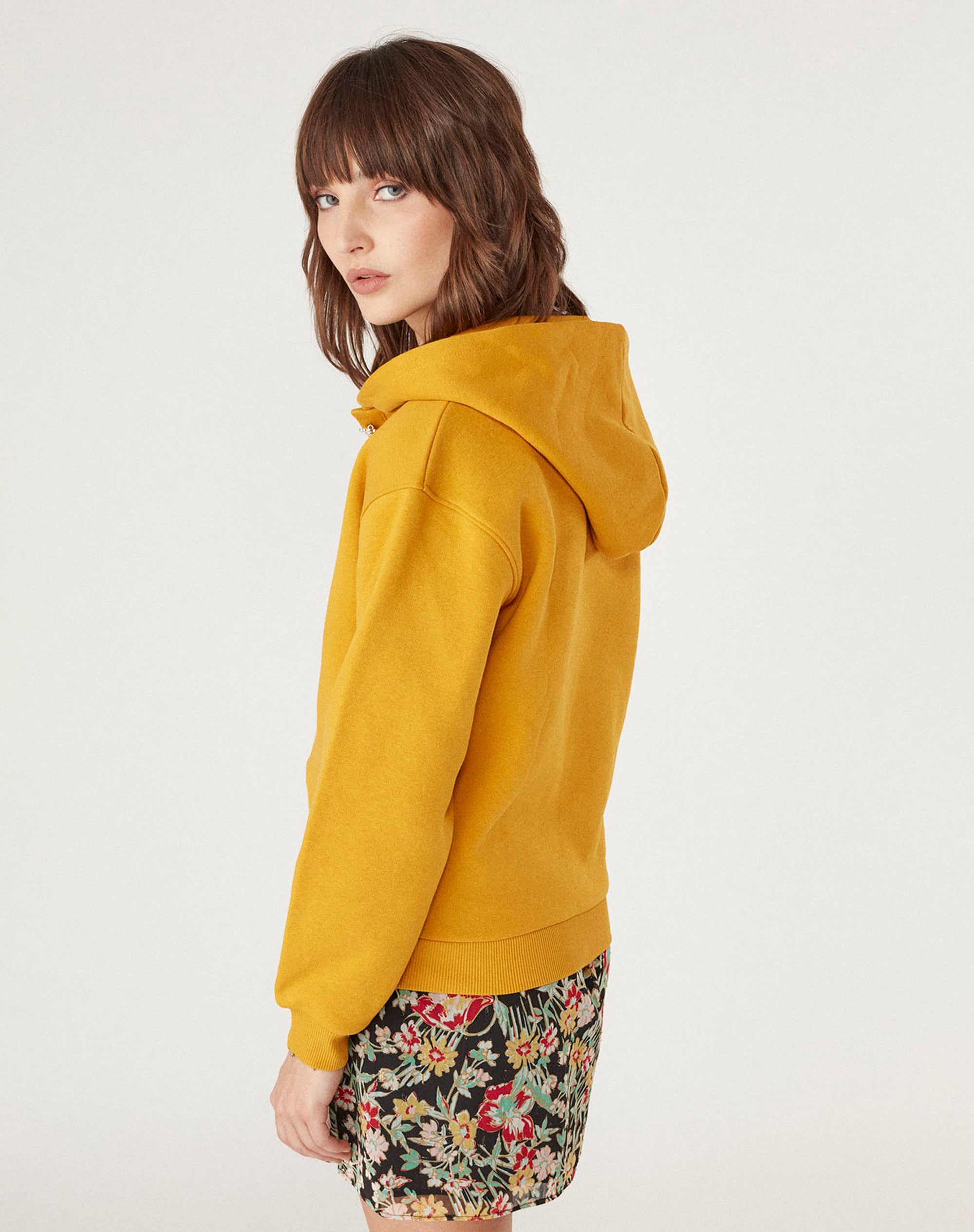  Sudaderas con capucha para mujer – Sudadera con capucha y  bolsillo sólido con cordón (color amarillo mostaza, Talla : L) : Ropa,  Zapatos y Joyería