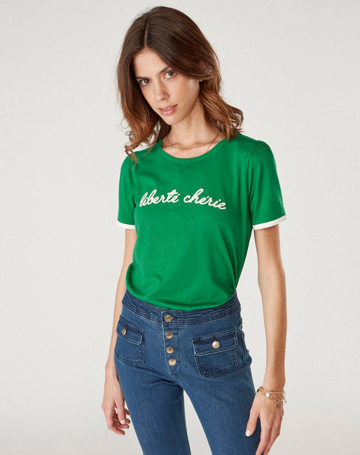 Esquivo yo lavo mi ropa En consecuencia Camiseta con mensaje Color Verde | Camisetas Mujer | NafNaf España