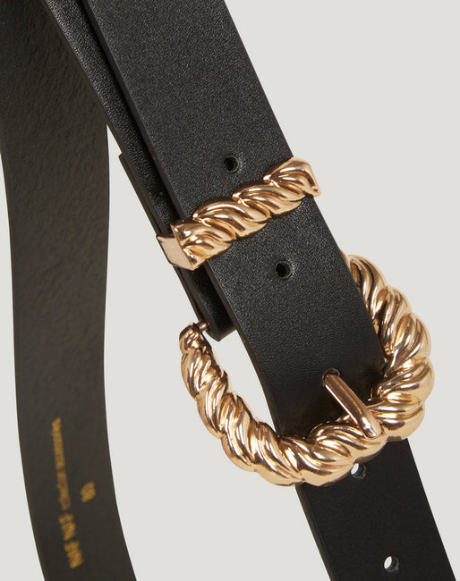 Cinturón hebilla dorada Color Negro | Accesorios Mujer | NafNaf